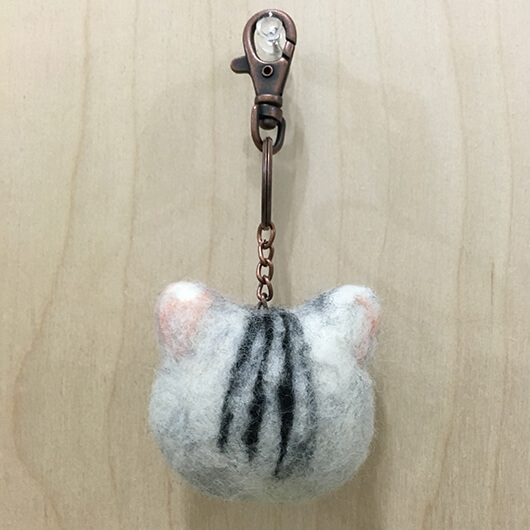 羊毛氈貓貓頭部鑰匙圈
