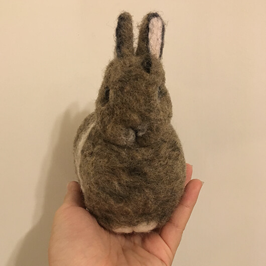 羊毛氈兔兔擺飾-一大一小兩隻寶