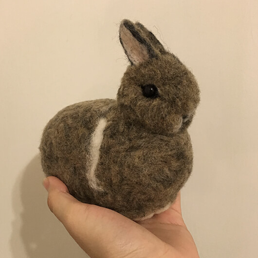 羊毛氈兔兔擺飾-一大一小兩隻寶